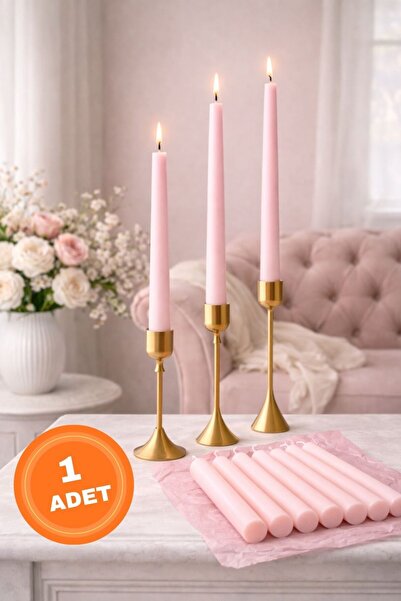 SANAT SEPET İŞLERİ ŞAMDAN MUM 1 ADET UZUN 25CM DAMLATMAZ DEKORATİF ŞIK MUM