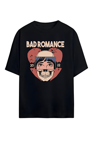 STİL-X Tricou oversize unisex cu imprimeu Bad Romance, 100% bumbac