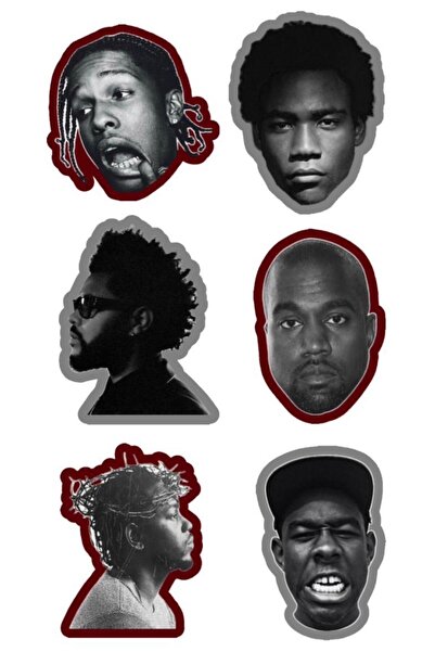 Limitless Design Hip Hop İkonları Poster – 22x30 cm | Kanye West, Travis Scot...