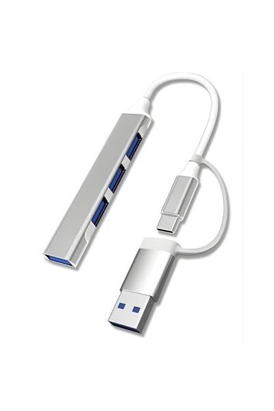 Lunatic 3360 USB 3.0 Type C Hub 4 Port Multiplexer Replicator Converter Adapter