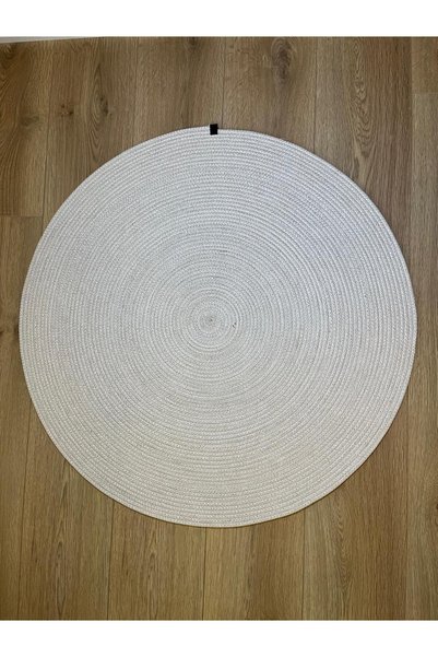 MELENA CARPET Yuvarlak Hasır Halı Balkon Salon Mutfak İçin Jüt Görünümlü Deko...