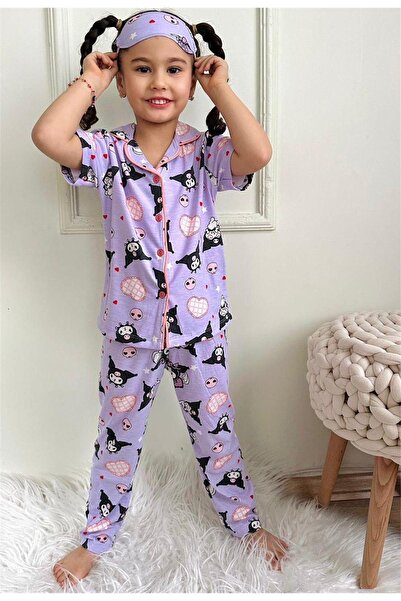 LİLLYPİCCA Κοριτσίστικο σετ πιτζάμες με βαμβακερά κουμπιά και σχέδιο γάτας, μ...