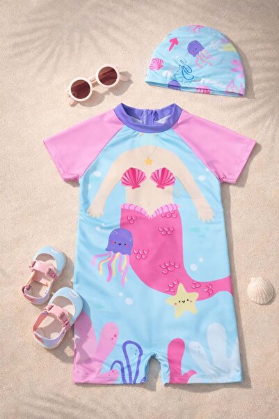 Lolliboomkids Costum de baie pentru fete, nou sezon, mini, cu imprimeu căpșun...