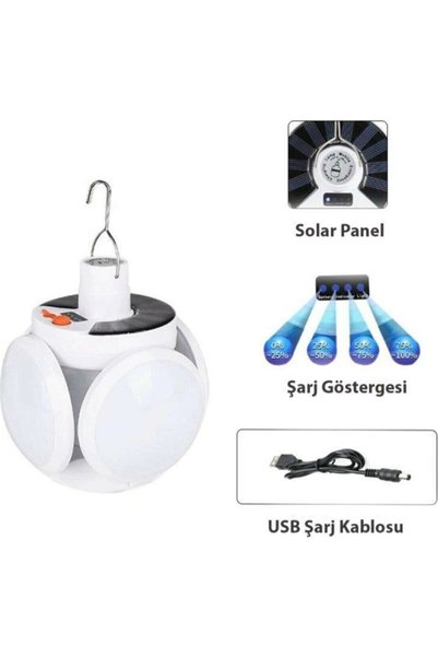 markentegra Polizei P-038 Solar Güneş Enerji Ve Usb Sarjli 5 Kanatlı