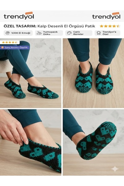 aryam butik Hand Knitted Mother's Handmade Booties / Slippers – Soft, Warm, H...