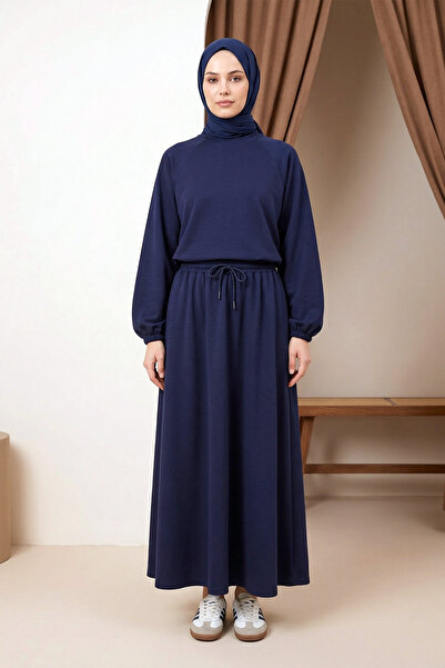 MODAQU Σετ μπλούζας και φούστας με ελαστική μέση και μανίκια νυχτερίδας, σκού...