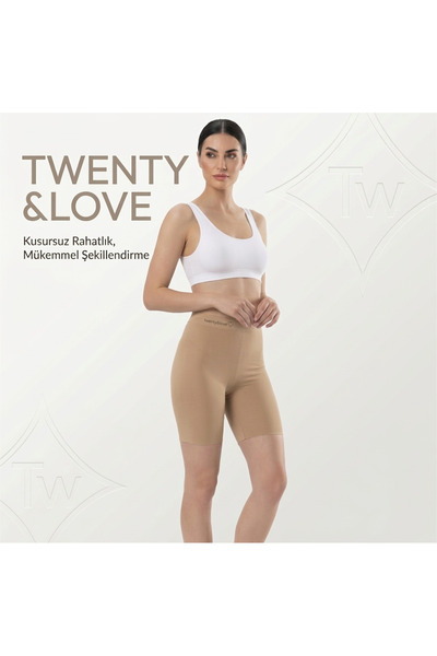 Twentyipek Χτενισμένο βαμβακερό σορτς λύκρα με επένδυση καλσόν Κάπρι