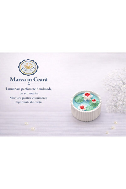 marea in ceara Decorative candle "Water Lilies" - handmade, marine style