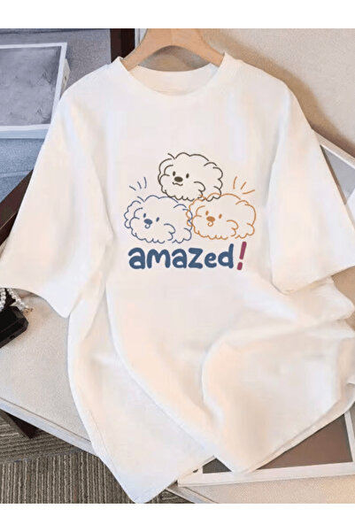 one button Μπλουζάκι Premium Oversize με εκτύπωση λεπτομερών σχεδίων σύννεφων...