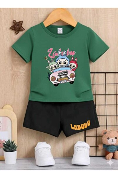 Nice Clothes تي شيرت صيفي للأطفال شورت يونيسكس (طباعة سيارة لابوبو)