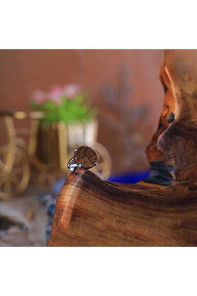 Shaka Khatam Silver Black Agate Stone Men's Ring