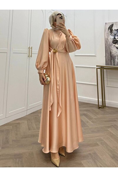 Gülsoy YENİ SEZON SATEN TESETTÜR ABİYE BROŞ DETAYLI