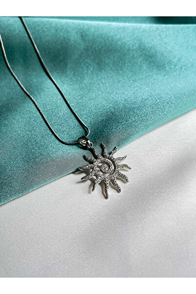 Berilya Aksesuar قلادة شمسية حلزونية مرصعة بحجر الزركون