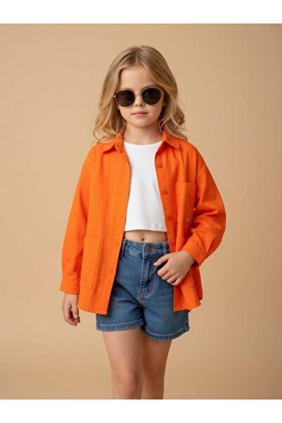 Zekids Girl's Design Orange Jacket