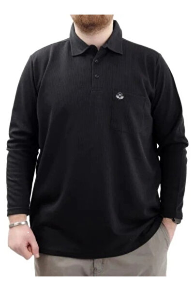 cusseli Ανδρικό φούτερ μεγάλου μεγέθους με λαιμόκοψη πόλο και μακρύ μανίκι WA...