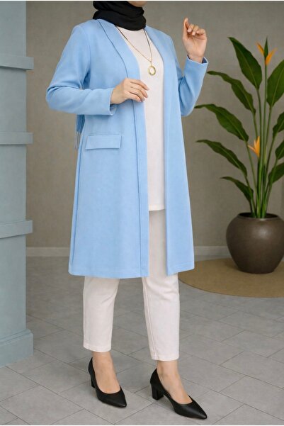 Heyya Women's Long Wear-Go-Out Baby Blue Jacket
