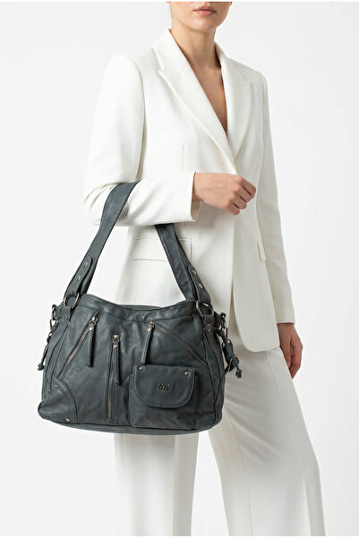 Çanta Trend 571 Collections Women's Multi-Compartment Soft Leather Look Bag