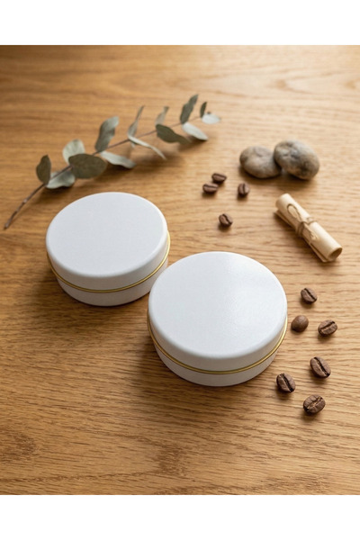 GUCSO 100 ml Candle Tin White Metal Box with Lid |   Cosmetic Cream Balm Cand...