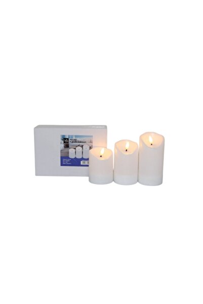 B&D LED Plastic Candles, Set of 3, Battery-Operated, White