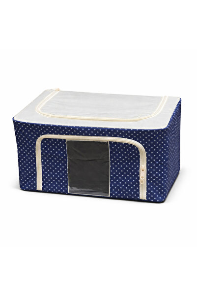 Biki 40X30X20 cm Fabric Storage Organizer with Transparent Window / Dark Blue...