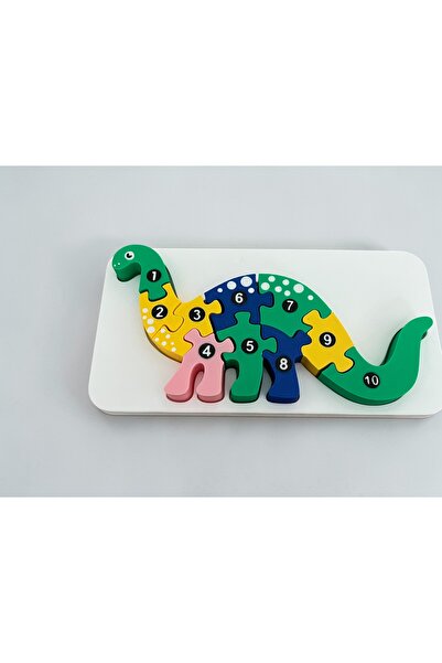 3D TASARIM Dinazor Detaylı Renkli Puzzle