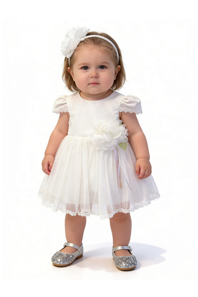 The-kid.co White Blossom Party Dress