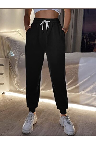 GOLSREY Comfortable Cut Women's Ribbed Leg Sweatpants (Regenerated Fabric)