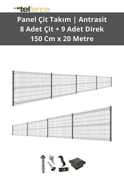 Telfence Panel Çit Takımı 20 Metre ( 8 Çit + 11 Direk ) Avantaj Paketi Bahçe ...