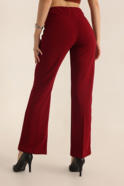 mj style Women's Green Lycra High Waist Spanish Flare Pants