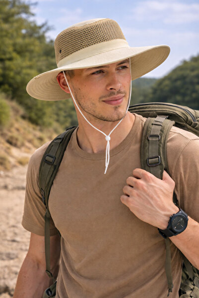 Ritagarcia Unisex Safari Hat - Mesh Sun Protection Outdoor Hunting Fishing Hat