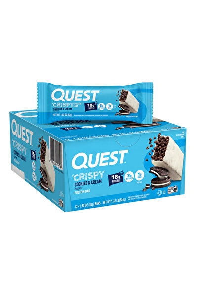 Quest كويست بروتين بار كريسبي كوكيز كريم 52 جم - كرتون 12 حبة