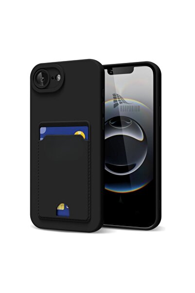 HANPORIUM غطاء سيليكون متوافق مع آيفون 16E مع حامل للبطاقات وحماية للكاميرا، ...