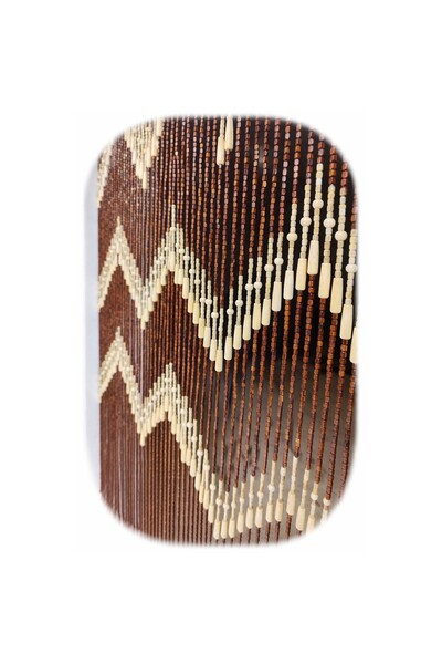 Issa Perdea Decorativă pentru Ușă 90x195cm din Mărgele cu Bară din Lemn inalt...