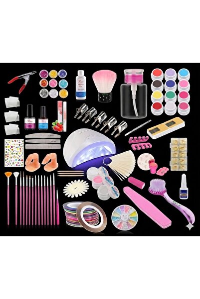 SELA False Nail Kit with Gel No. 111, LED Lamp, 481 Pieces,