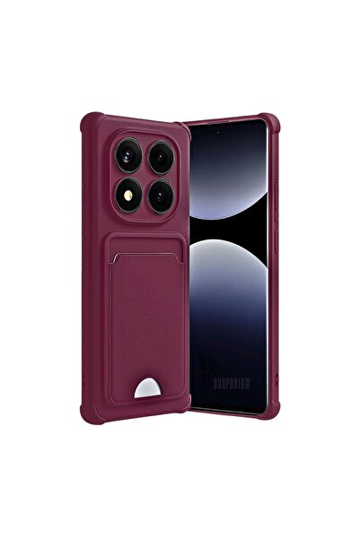 HANPORIUM غطاء سيليكون متوافق مع Redmi Note 14 Pro 4G مع حامل للبطاقات وحماية...