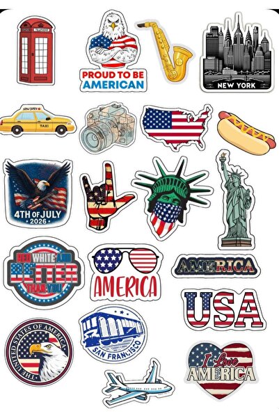 Limitless Design ملصق كولاج أمريكي مقاس 22×30 سم - ديكور حائط بتصميم أمريكا |...