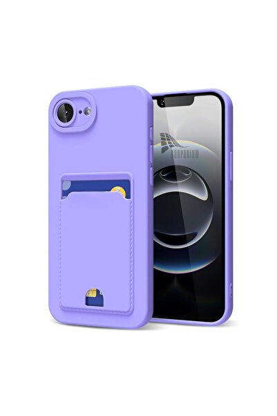 HANPORIUM غطاء سيليكون متوافق مع iPhone 17E مع حامل للبطاقات وحماية للكاميرا،...