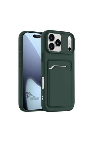 HANPORIUM iPhone 17 Pro Compatible Silicone Case with Card Holder, Camera Pro...