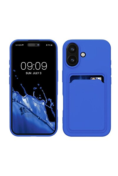HANPORIUM غطاء سيليكون متوافق مع iPhone 16 مع حامل للبطاقات وحماية للكاميرا -...