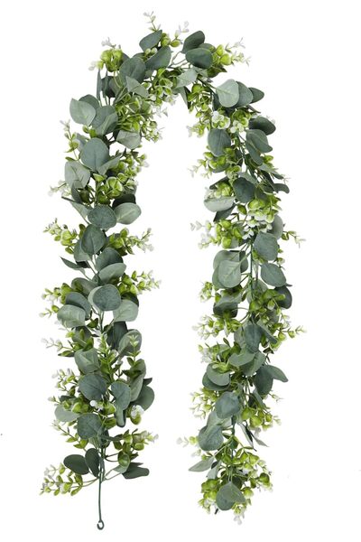 Dotail Artificial eucalyptus garland, 180 cm, decorative, realistic leaves, PVC