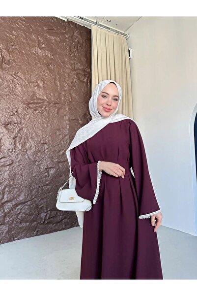 ElifStore İnci Kol Detaylı Elbise