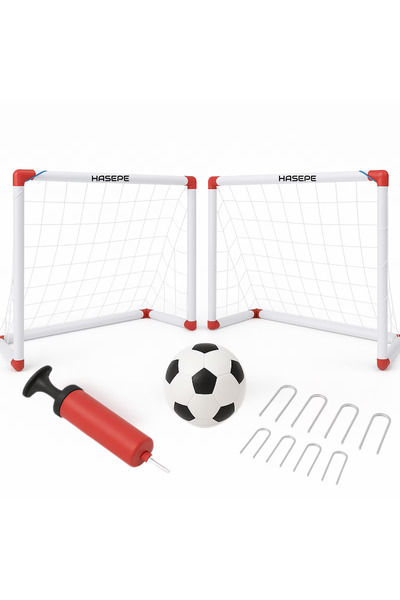 HASEPE Set Porti Fotbal Cu Minge Si Pompa, Portabile, Plasa Rezistenta, Pentr...