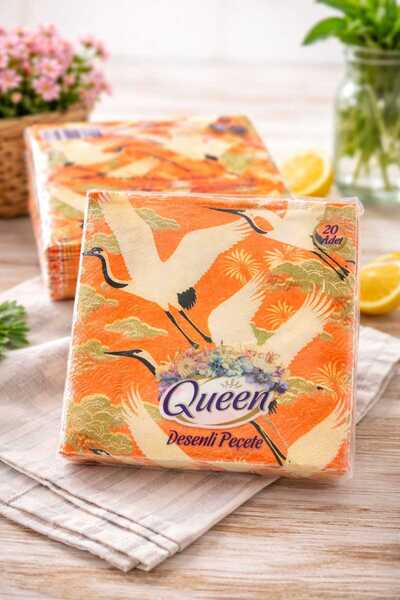 QUEEN FLAMİNGO DESENLİ 3 KATLI PEÇETE (20 ADET)