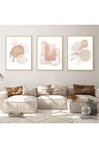 Dotail Set of 3 ZFTCN paintings, abstract and minimalist art, 30 x 40 cm, can...