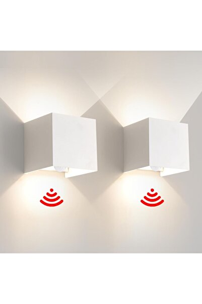 Dotail Set of 2 FUPE outdoor LED wall lights, motion sensor, 6W, 10 x 10 x 10...