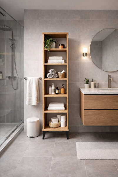 bangu Çok Amaçlı Dolap 6 Raflı Kiler Dolabı Banyo Mutfak Balkon Depolama (DER...