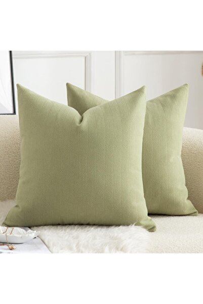 Dotail Set of 2 MANDIOO decorative pillowcases, chenille style, 55 x 55 cm, v...