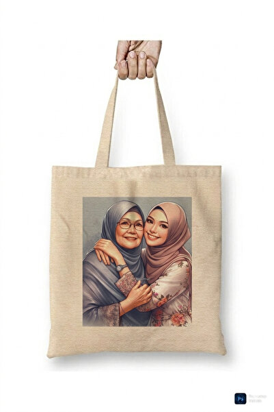 Toyaso Mother's Day Gift for Mothers White Cloth Bag Long Handle Shopping Bag...