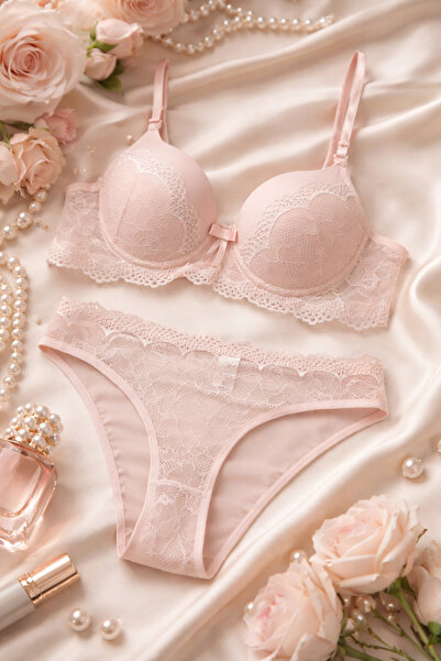 Ankaboss Bra Panty Underwear Set Elegant Lace Detailed Underwire Supported St...