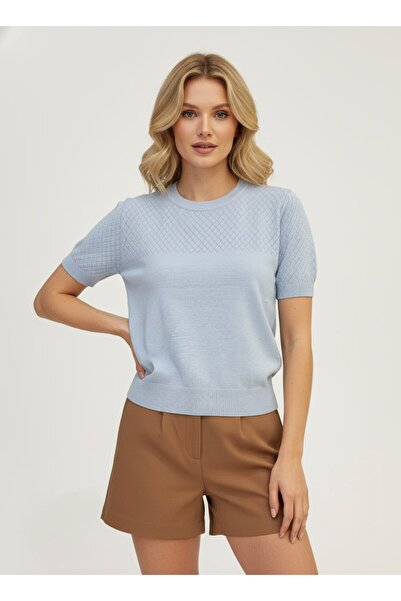 Noi Belis Basic Soft Textured Crew Neck Knitwear Blouse Ss26Bz0090